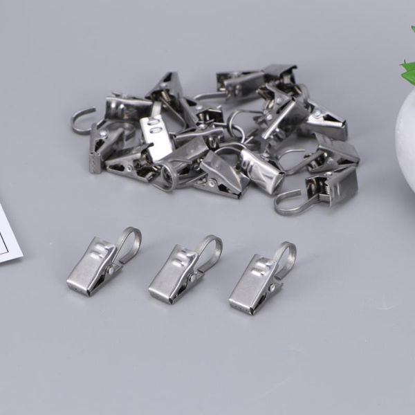 

curtain & drapes 20pcs rustproof drapery ring satin nickel clips with hook