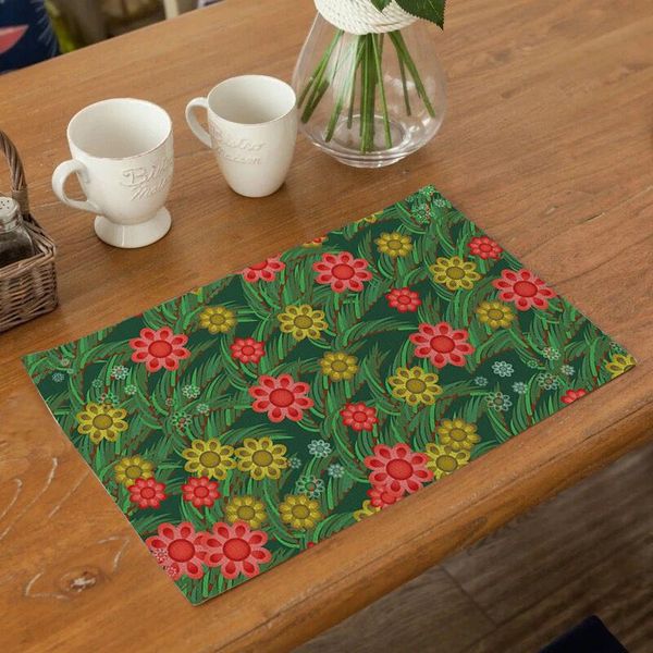 

table runner fuwatacchi simple pattern dining placemat europe style kitchen tool tableware pad place mat for