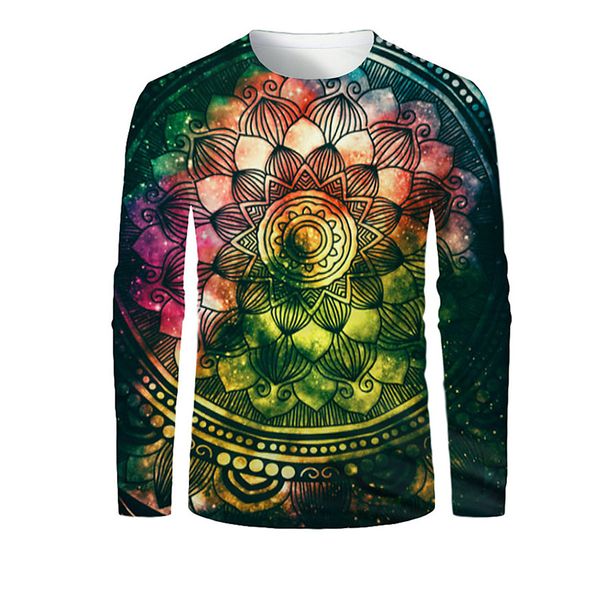 

tung blossom mens 3d print t-shirt visual impact party streetwear round neck long sleeves graphic optical illusion plus size print daily, White;black