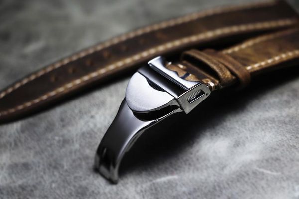 

watch bands vintage crazy horse wristband calfskin leather band 20mm 22mm 21mm leisure watchbands belt folding buckle, Black;brown