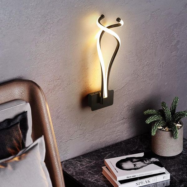 

wall lamp fpfd minimalist modern led lamps living room bedroom bedside indoor black white lights aisle lighting decoration