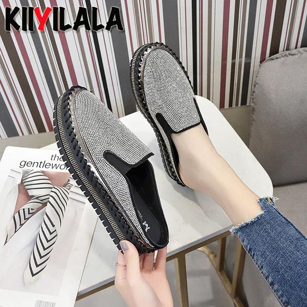

kiiyilala crystals luxury slides women mules summer flat platform slippers casual flip flops woman shoes plus big szie 43, Black