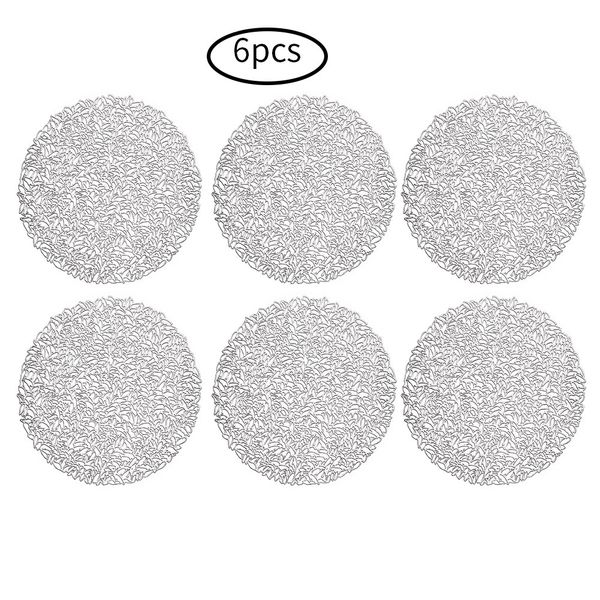 

table mat placemat hollow pvc waterproof tableware pad for dinner plates table decorations rose gold 6pcs