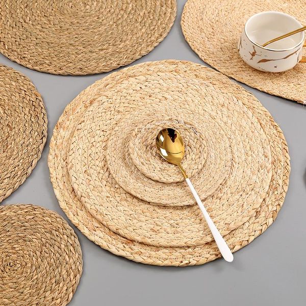 

mats & pads dining table mat woven placemat pad heat resistant bowls coffee cups tableware for home kitchen party supply