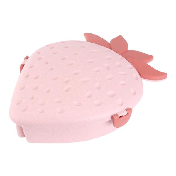 

dishes & plates wheat straw fruit divided plate strawberry design dried snack tray nuts candy storage box with lid )