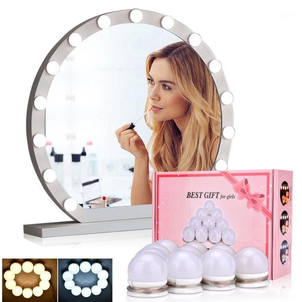 

compact mirrors led makeup mirror light bulb 30 kind of brightness vanity strip wall lamp desktable dressing room bathroom1