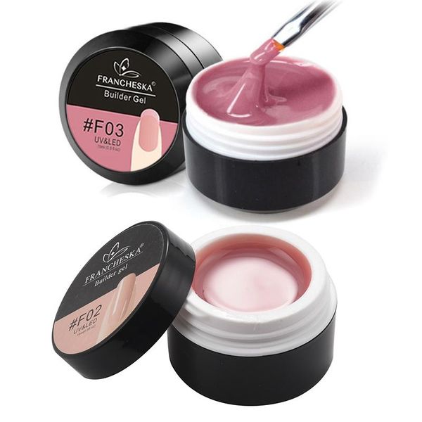 

nail gel 2x francheska camouflage builder quickly uv soak off extension jelly poly f02 &f03, Red;pink