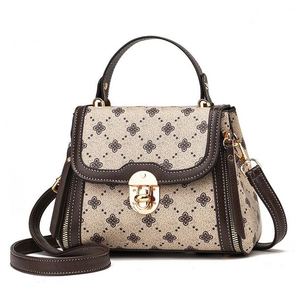 

luxury women leather shoulder bag vintage printing designer female crossbody for girls small messenger flap totes