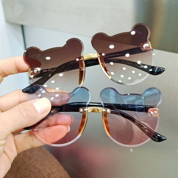 

cute cartoon bear sunglasses for children fashion children sunglasses girls random transparent anti-glare glasses trendy boys glasses wholes, White;black