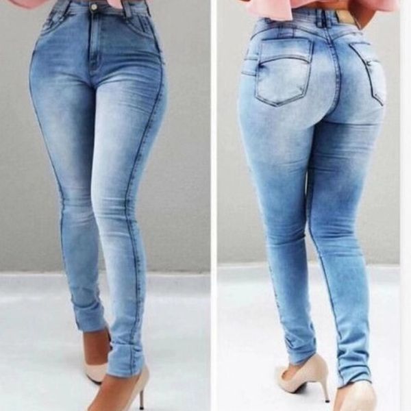 

fashion a pair of jeans women's 2021 stretch slim, Blue