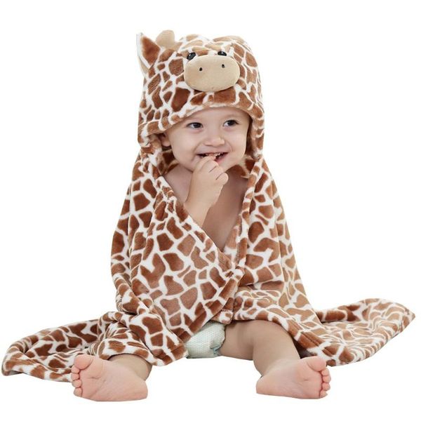 

blankets & swaddling 100cm cute bear shaped baby hooded bathrobe soft infant born towel giraffe blanket bath cartoon patter
