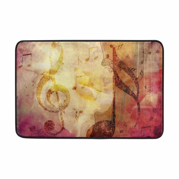 

bath mats cut music notes pattern bathroom set carpet absorbent non-slip pedestal rug lid toilet cover mat 1pcs/set 40*60cm