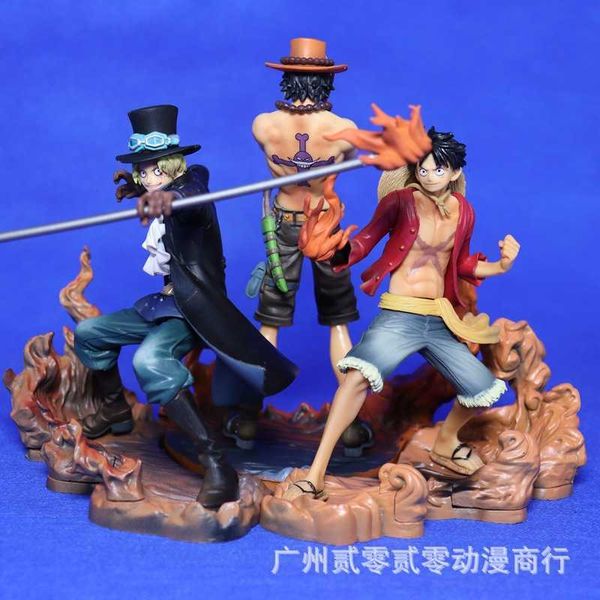 

pirate king dxf sets up three brothers luffy aisabo blind box hand-made toys