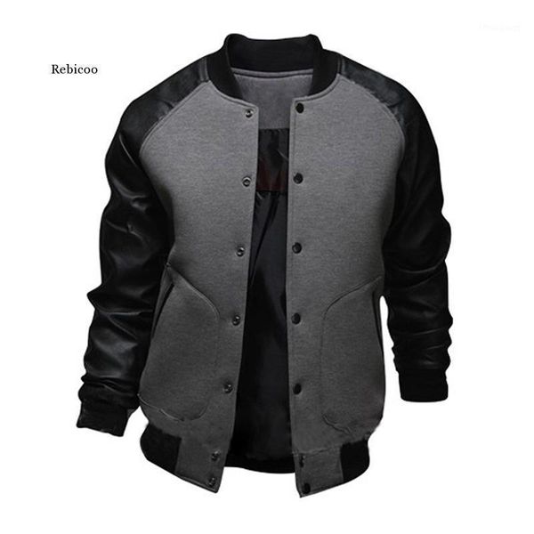 

men's jackets autumn man jacket coat casual hip hop baseball men fashion streetwear patchwork, Black;brown