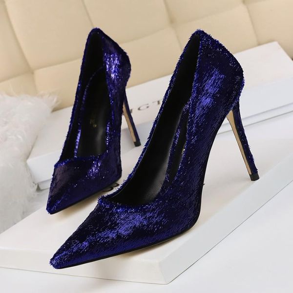 

party shoes women pumps 2021 high heels wedding wool imitates horse hair stiletto dress, Black