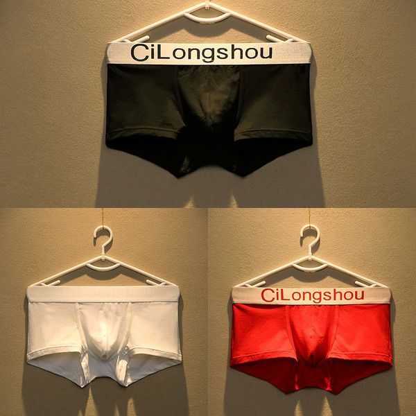 

men's panties, breathable boxers and boxers, korean slim youth trend panties, Black;white