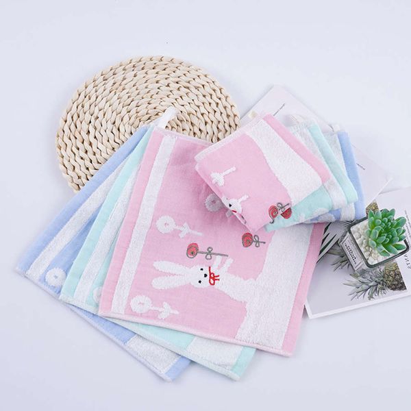 

handkerchief cotton square soft absorbent children's face cartoon handkerchief kindergarten hanging towel el gift, White