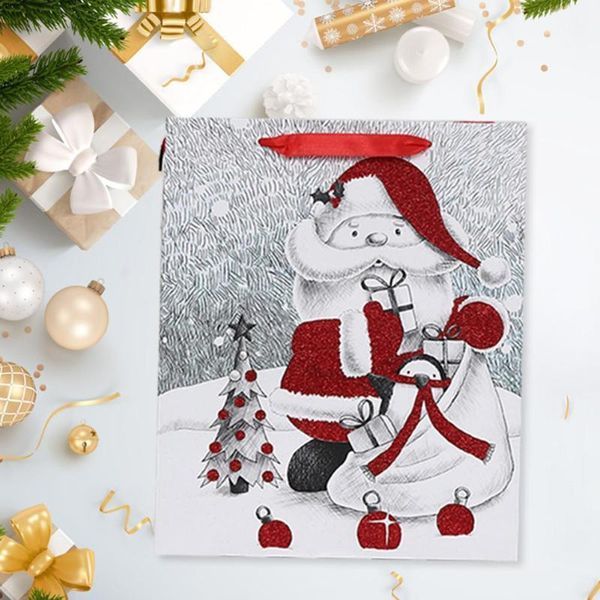 

christmas decorations gift bag children's paper tote decorations1