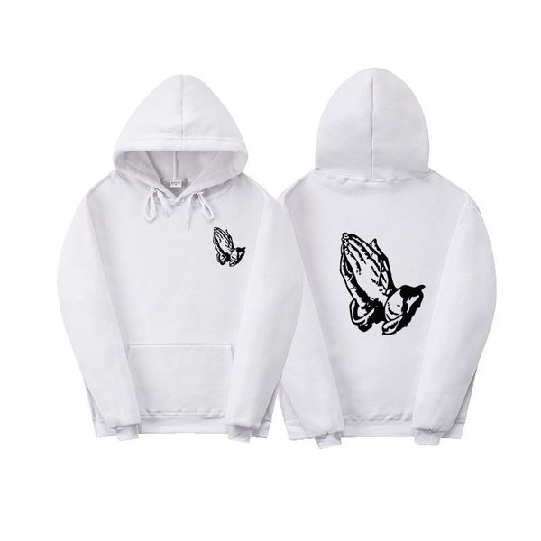 

fashionable sweaters for casual hoodie long sleeve printed front small back large palm sweater youth 's fashion brand, Black
