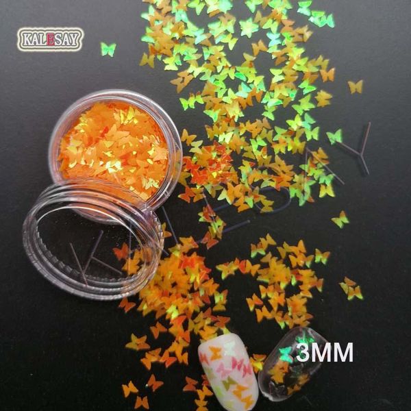 

nail art decorations holographic ab glitter flake butterfly sequins 3mm paillette diy polish manicure decoration accessories, Silver;gold