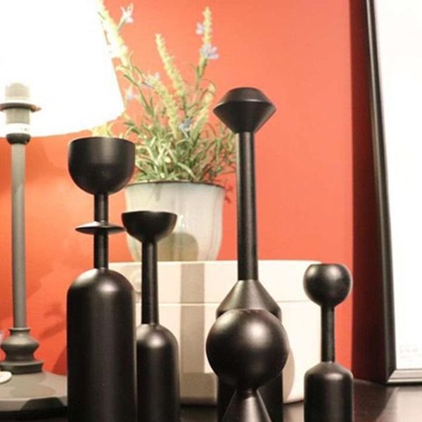 

candle holders solid wood living room dining candelabra table dinner decoration