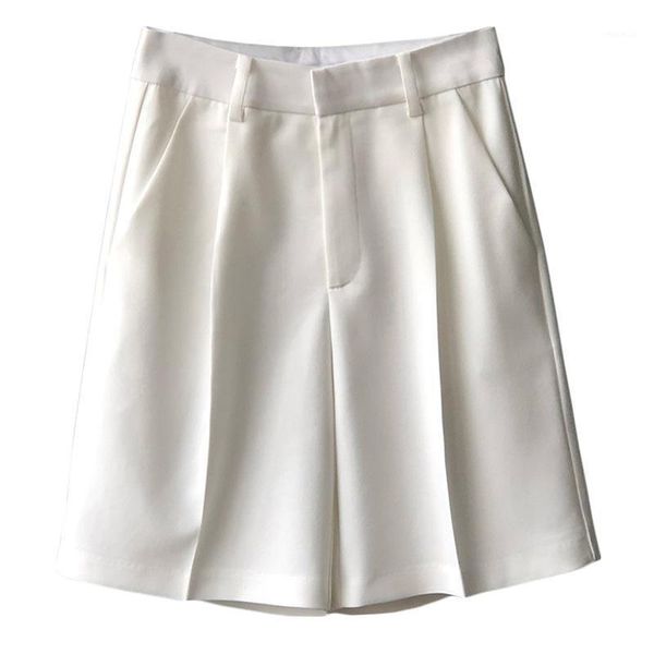 

women's shorts gongdid solid color suit women 2021 summer style korean high waist straight loose casual pants x083, White;black