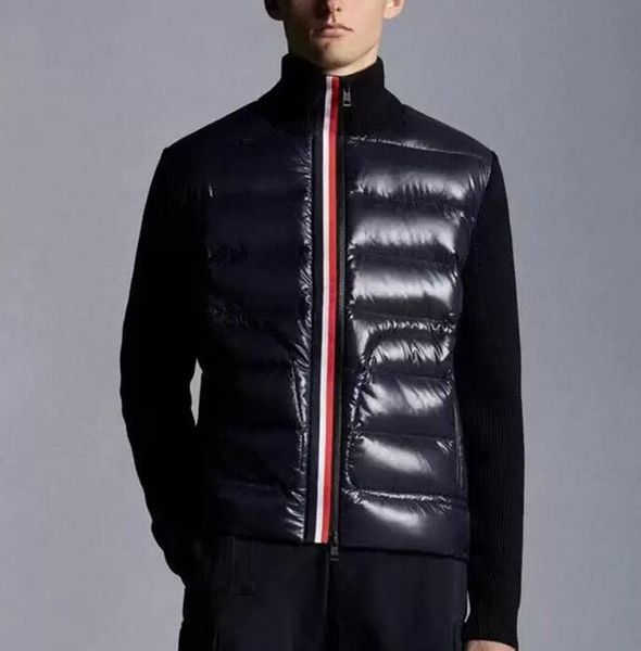 

021 france mens down jacket letter knitted women parkas panel casual coats bomber jackets designers men s clothing, Black