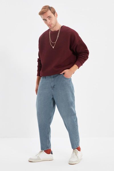 

men's jeans trendyol men loose fit tmnaw22je0795, Blue