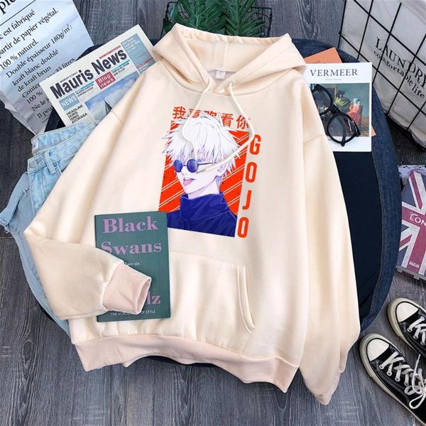 

men's hoodies & sweatshirts gojo satoru manga i like to look at you hoodie mens japan hip hop clothes crewneck fleece pocket cute mensw, Black