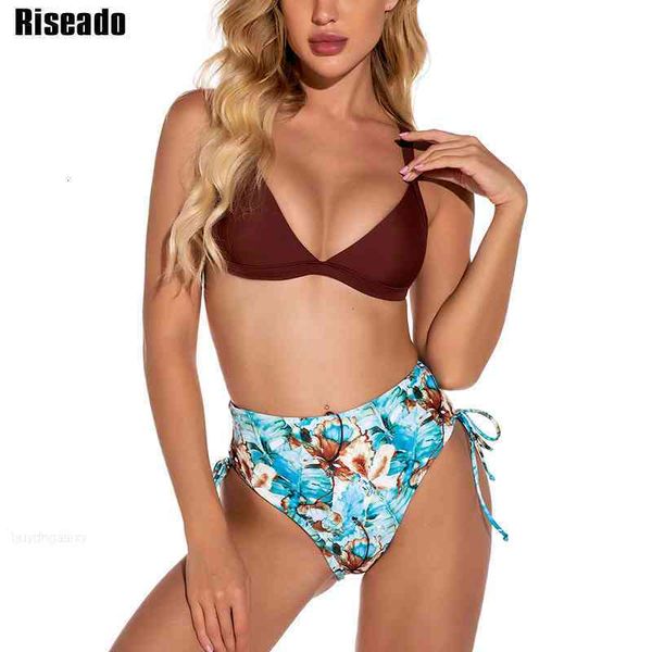 

waisted print bikinis high riseado swimsuit push up swimwear floral women drawstring beachwear cross bandage bath suit 2021, White;black