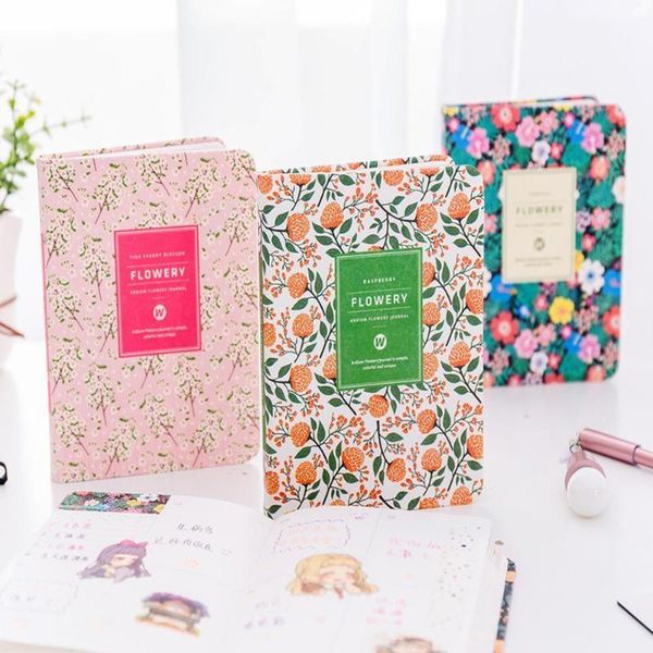 

notepads cute pu leather floral flower schedule book diary weekly school stationery office planner supplies notebook kawaii writing f6q0, Purple;pink