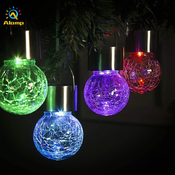 

solar glass ball light led color changing hanging globe lamps for outdoor garden park yard tree landscape decor