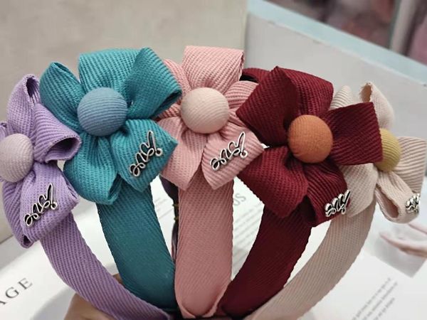 

hair accessories autumn and winter children's headband student flower band cute girl's baby girl headbands opaska, Slivery;white