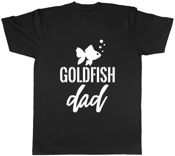 

goldfish dad mens t-shirt tee, White;black