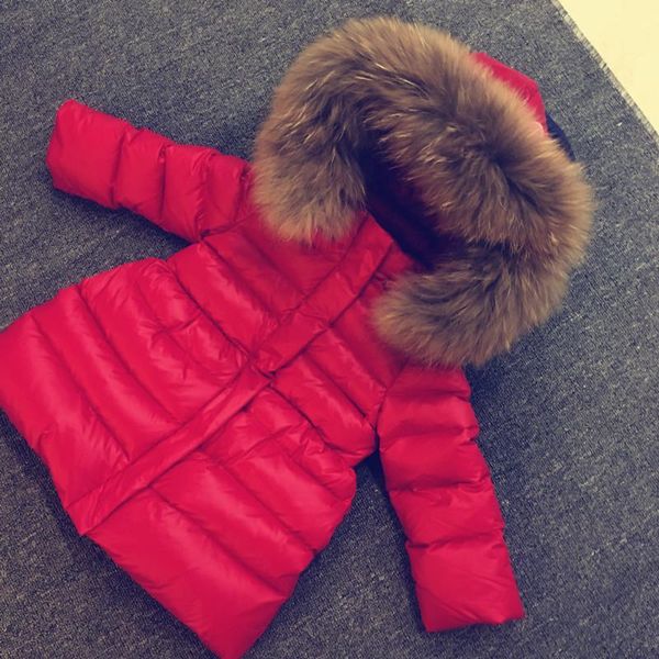 

coat children outerwear winter jackets coats baby girls big fur clothes 2-12y kids fashion down jacket windproof outwear snowsuit, Blue;gray