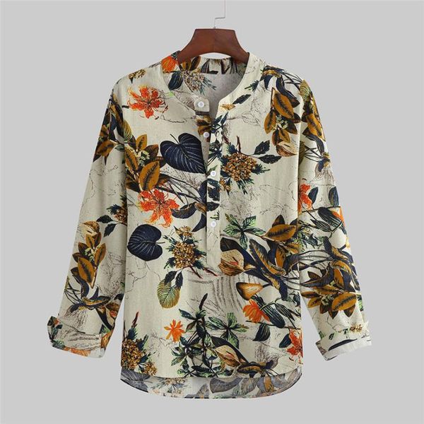 

camisas hombre manga larga slim fit mens summer fashion stand collar print long sleeve shirt men chemise men's casual shirts, White;black