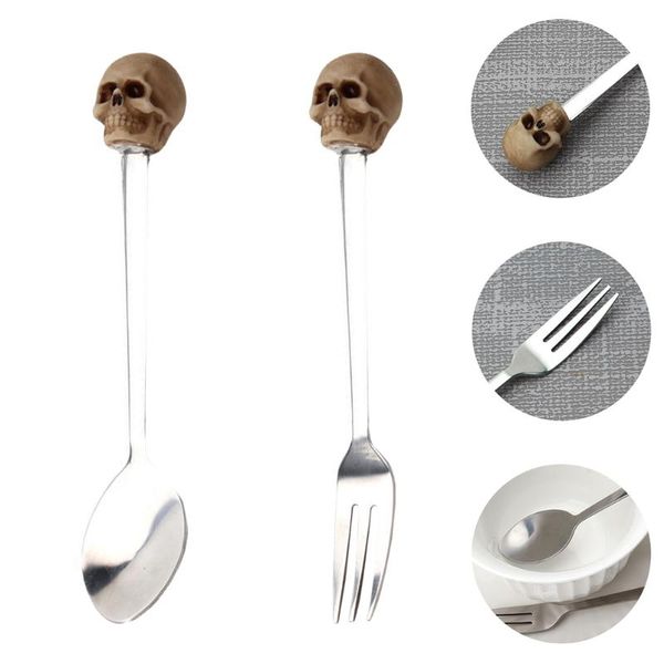 

forks 1 set spoon fork appetizer dessert stainless steel fruit picks tableware