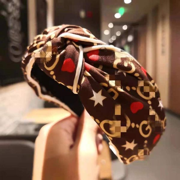 

letter hoop brown press headband out, Black;brown