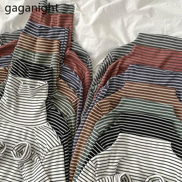 

gaganight winter warm women striped sweater fashion lady bottom pullover knitted stretchy pull femme casual slim sweaters chic women's, White