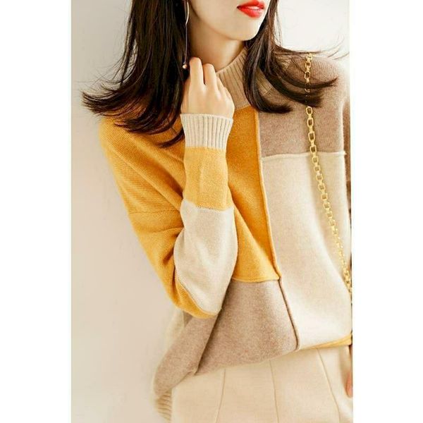 

women's sweaters womens pullover half turtleneck cashmere sweater solid knitting long sleeve wool casual autumn winter mtw600211, White;black