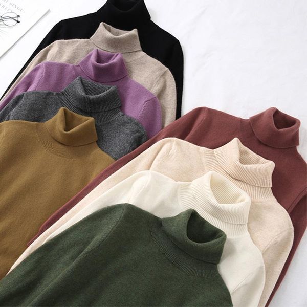 

women's plus size knitted turtleneck winter cashmere sweater for women warm sweaters female, White;black