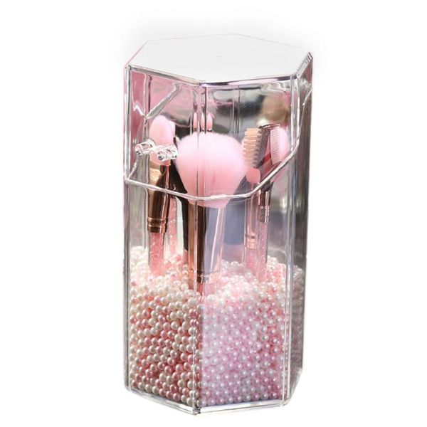 

bathroom storage & organization acrylic makeup brush holder bucket beauty container pen without box with pearl