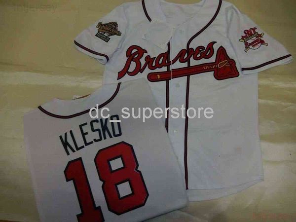 Benutzerdefinierte 0812 1995 RYAN KLESKO World Series Baseball JERSEY New Stitch Any Name Number Männer Frauen Jugend Baseball Jersey