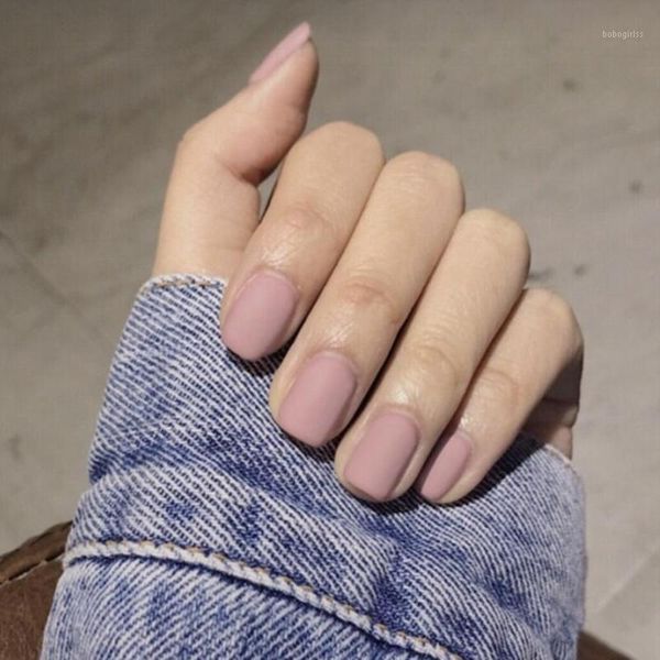 

24pcs matte grinding square fake art nails faux fingernails bridal manicure tip1