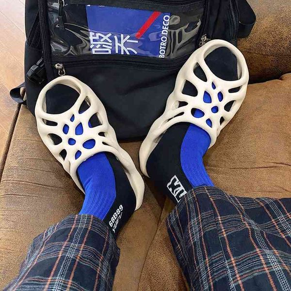 

spider web slide sandals youth creative beach fashion non-slip flip-flop men's slippers, Black