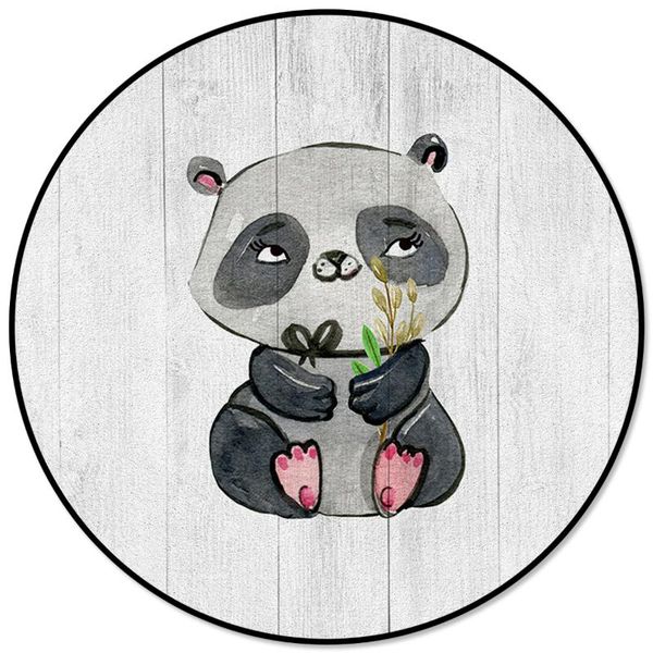 

carpets creative rugs for children rooms watercolor panda wood grain pattern round carpet rug home living room bedroom