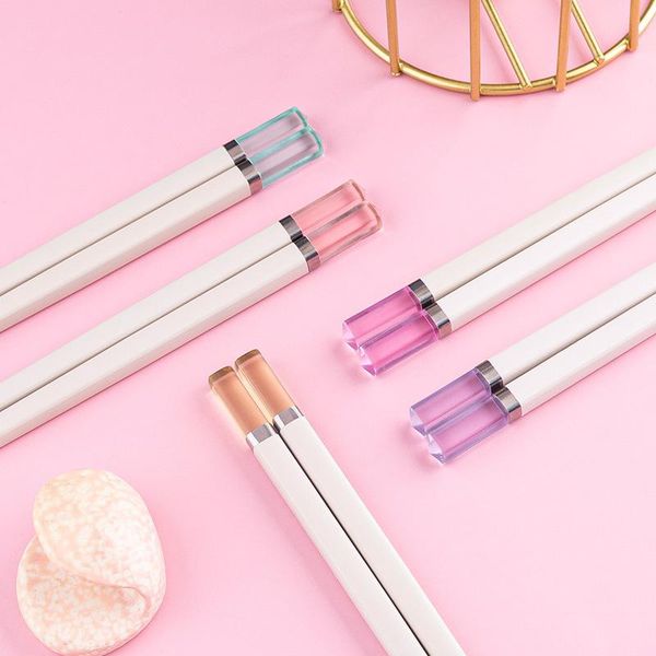 

pair of creative amber japanese chopsticks moisture-proof non-slip high-temperature resistant sushi stick reusable tableware