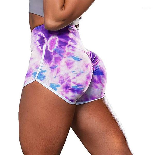 

yoga outfits women sport shorts high waist seamless push up hip tie dye camo print gym fitness sports leggings female1, White;red