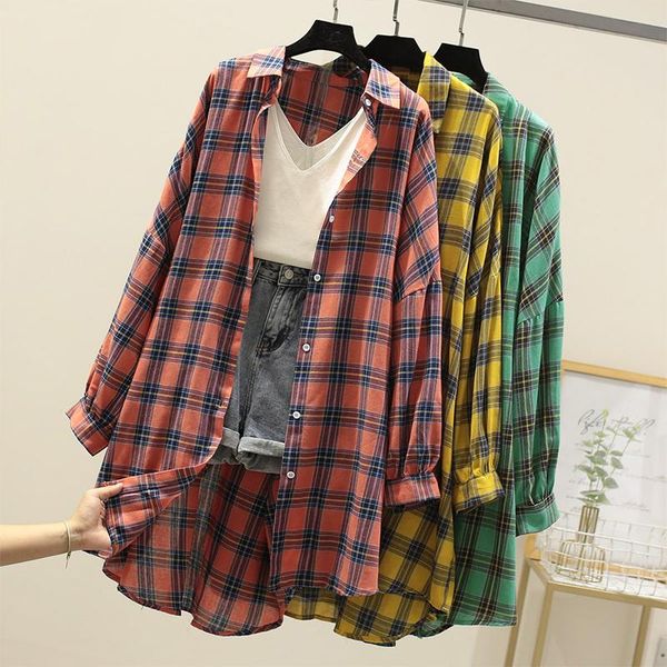 

women's blouses & shirts clothing women shirt long sleeve woman plaid, White