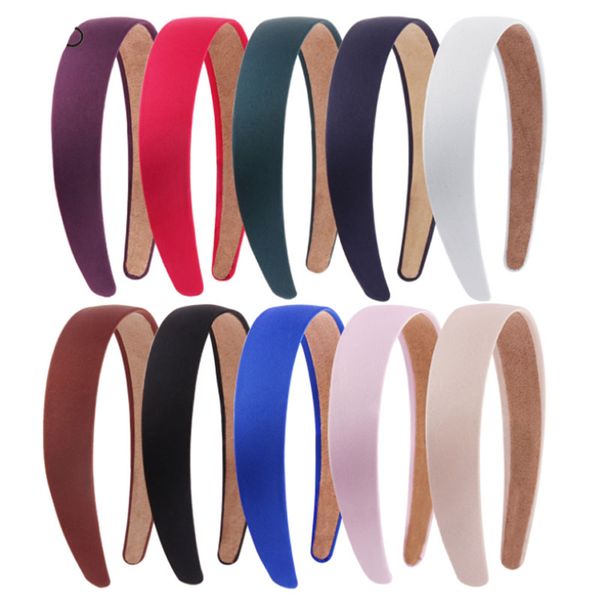 

3cm wide handmade solid color hairbands for women girl children headbands party club fashion accessories, Silver